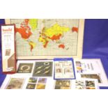 Mixed world stamp album with four silk first day covers and mixed stamp mounts. P&P Group 1 (£14+VAT