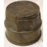 WWI gun carriage brass wheel hub, dated 1918. P&P Group 1 (£14+VAT for the first lot and £1+VAT