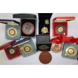 Collection of mixed boxed sporting medals and awards. P&P Group 1 (£14+VAT for the first lot and £