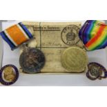 2563 PTE E MATTHEWS NOTTS & DERBY REGIMENT, a British WWI medal pair comprising BWM and Victory