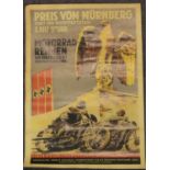 1937 Nuremberg Grand Prix poster, 31 x 44 cm. P&P Group 3 (£25+VAT for the first lot and £5+VAT