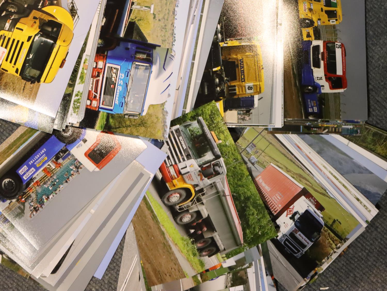200 printed photographs of trucks, track cars and others. P&P Group 1 (£14+VAT for the first lot and