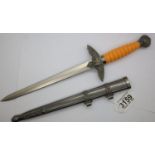 German WWII replica Luftwaffe ceremonial dagger with steel scabbard. P&P Group 2 (£18+VAT for the