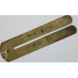 WWI button stick named to a soldier in the Royal Sussex Regiment. P&P Group 1 (£14+VAT for the first