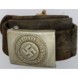 WWII German Police belt and buckle, late War issue, stamped RZM. P&P Group 1 (£14+VAT for the