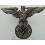 Third Reich NSDAP cap eagle. P&P Group 1 (£14+VAT for the first lot and £1+VAT for subsequent lots)
