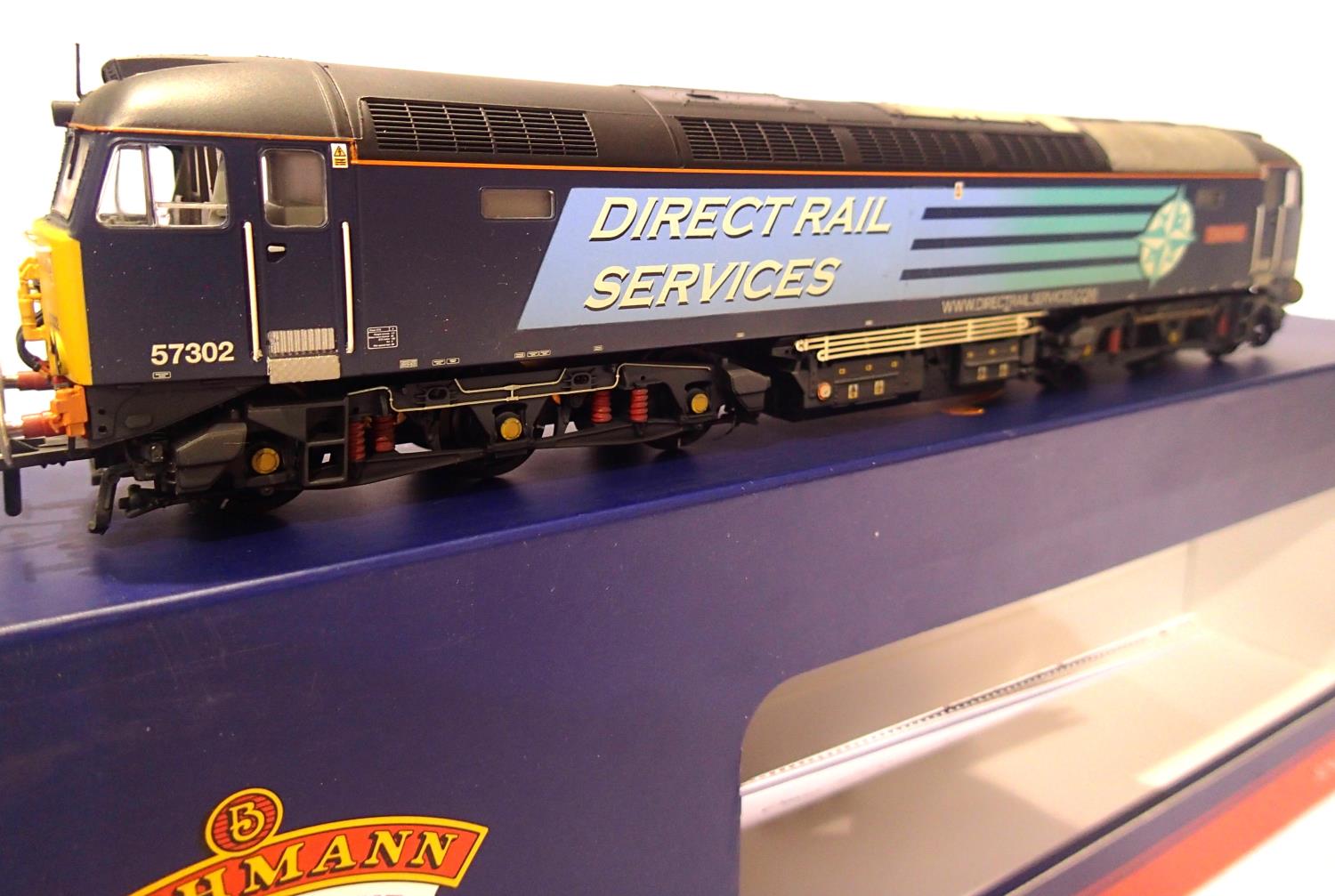 Bachmann 32-763A, Class 57 Chad Varah, 57302, D.R.S. Compass Blue Livery, weathered, in very near