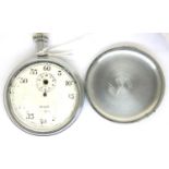 Smiths; a military issue chrome case pocket watch, D: 50 mm, not working at lotting, requires