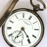 Hallmarked silver cased, key wind pocket watch, dial marked The New Victor, English lever, Jones &