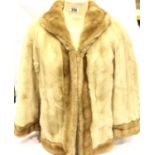 Two tone faux fur mink jacket. P&P Group 1 (£14+VAT for the first lot and £1+VAT for subsequent