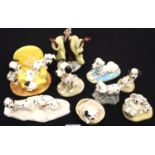 Disneys 101 Dalmatians by Royal Doulton nine figurines including Cruella De Ville, H: 16 cm. P&P