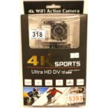 Andoer 4k sports ultra HD DV water resistant camera with accessories including various mounts and