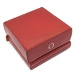 Omega watch box circa 1970s (at fault). P&P Group 1 (£14+VAT for the first lot and £1+VAT for