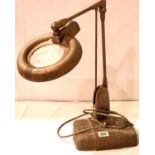 Large cast metal electric magnifying lamp. Not available for in-house P&P, contact Paul O'Hea at