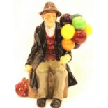 Royal Doulton figurine, The Balloon Man, HN 1954, H: 18 cm. No cracks, chips or visible restoration.