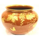 Minton planter with gilt and flower decoration, D: 26 cm. Chip to top rim. P&P Group 3 (£25+VAT