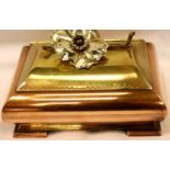 Arts and Crafts brass and copper musical box, 19 x 11 cm. P&P Group 2 (£18+VAT for the first lot and