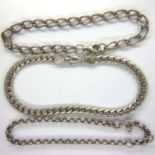 Three 925 silver bracelets, combined 20g. P&P Group 1 (£14+VAT for the first lot and £1+VAT for