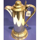 Large silver plated lidded flagon, H: 34 cm. P&P Group 3 (£25+VAT for the first lot and £5+VAT for