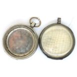 Two continental silver pocket watch cases, each D: 50 mm. P&P Group 1 (£14+VAT for the first lot and