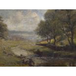 Arthur Ainsworth (unknown 19th-20th century); impasto oils on canvas, rural stream, signed lower