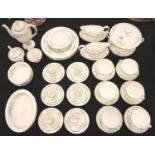Sixty pieces of Extensive Wedgwood dinner and tea service in the Westbury pattern. P&P for this
