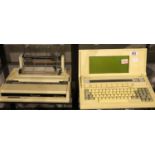 1970s British Telecom Leopard terminal with dual screens and BT MP182 Elite dot matrix printer. P&