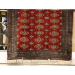 Good quality wool and silk Middle Eastern rug, 155 x 280 cm. Not available for in-house P&P, contact