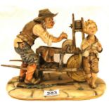 Capodimonte figurine The Knife Grinder by Melio, H: 21 cm. P&P Group 3 (£25+VAT for the first lot