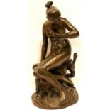 A fine quality 19th century bronze figure by Carl Elshoect, modelled as Eloa, circa 1845,