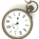 Maxim; a silver plated pocket watch, with subsidiary seconds dial, D: 50 mm, not working at lotting.