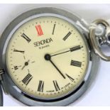 Sekonda; a full hunter chromium cased pocket watch, the dial stamped USSR (crown loose), D: 50 mm,