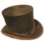 Antique London made top hat, approximately 6 3/4. P&P Group 2 (£18+VAT for the first lot and £3+
