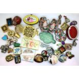Large collection of pill and trinket boxes including a cloissone example. P&P Group 2 (£18+VAT for