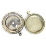 A hallmarked silver pocket watch case (case back missing) and a white metal pocket watch case