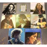 Collection of eight mixed LPs including Joan Baez, Bob Dylan etc. P&P Group 2 (£18+VAT for the first