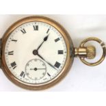 Gold plated full hunter crown wind pocket watch movement marked Admiral, working at lotting, D: 50
