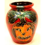 Anita Harris trial vase in the Pumpkin pattern, signed in gold, H: 14 cm. No cracks, chips or