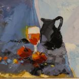 Kerfily (French, 20th century); impasto oil on canvas Nature Morte Au Pichet, signed lower left,