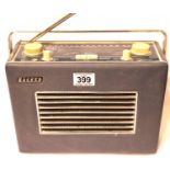 Retro Hacker VHF Herald portable transistor radio. P&P Group 3 (£25+VAT for the first lot and £5+VAT