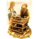 Capodimonte figurine, The Cobbler, by Tioni, H: 27 cm. P&P Group 3 (£25+VAT for the first lot and £