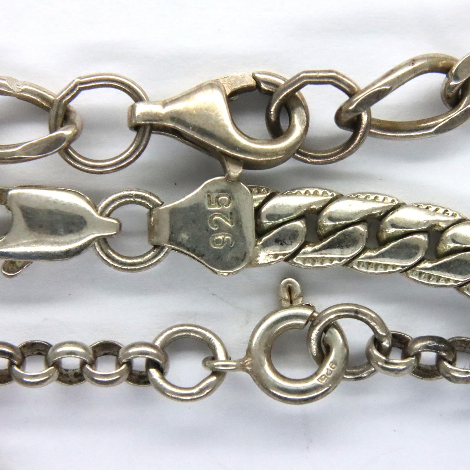 Three 925 silver bracelets, combined 20g. P&P Group 1 (£14+VAT for the first lot and £1+VAT for - Image 2 of 2