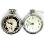 Two Ingersoll crown wind open face pocket watches for spares or repair. P&P Group 2 (£18+VAT for the