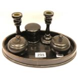 Antique ebonised gentleman's dressing set (6). P&P Group 3 (£25+VAT for the first lot and £5+VAT for