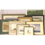 Collection of 20th century amateur paintings and prints. Not available for in-house P&P, contact