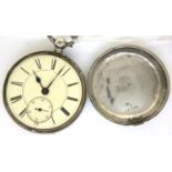 Hallmarked silver cased pocket watch, London assay, ticks for twenty seconds then stops, case