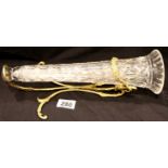 Crystalware vase with gilt mount, L: 35 cm. P&P Group 3 (£25+VAT for the first lot and £5+VAT for