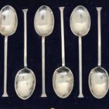 Boxed et of six hallmarked silver teaspoons, Sheffield assay. Not available for in-house P&P,