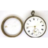 925 silver pocket watch, London import mark for 1912, D: 50 mm, working at lotting, requires