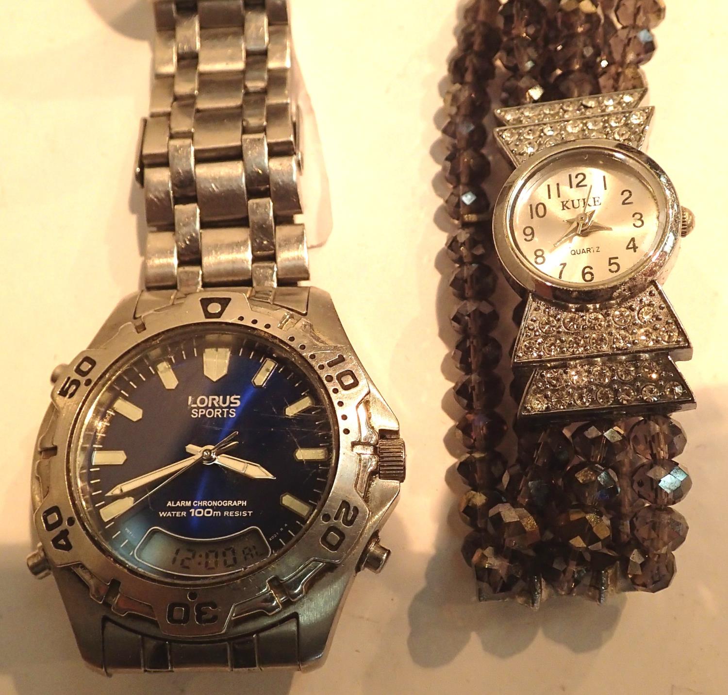 Two wristwatches including a Lorus Sports example. P&P Group 1 (£14+VAT for the first lot and £1+VAT